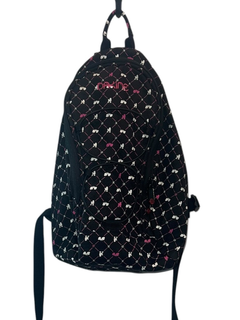 Dakine Mini Backpack Black Pink Monster Truck & Poodle Print | Y2K - Picture 2 of 9